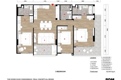 Кондоминиум с 3 спальнями в Пляж Лаян, Таиланд №2098 13