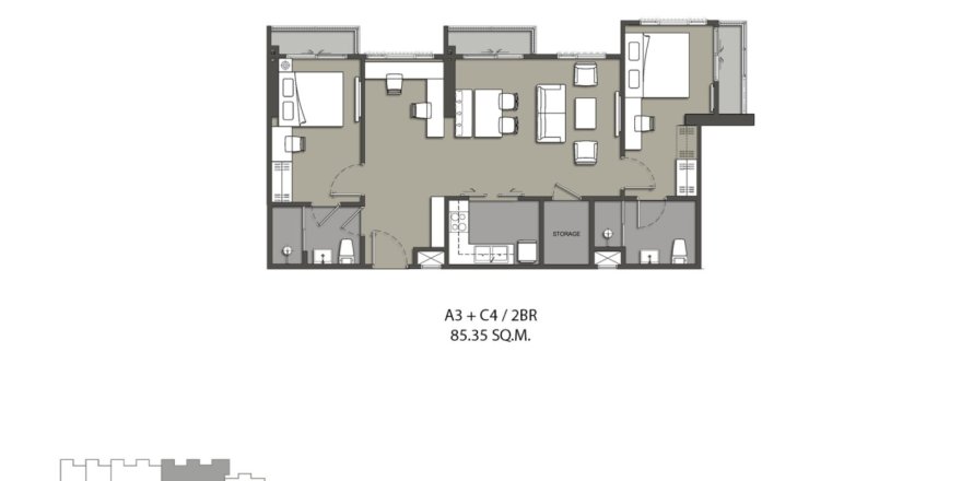 2 bedrooms Condo  in Bangkok, Thailand No. 340