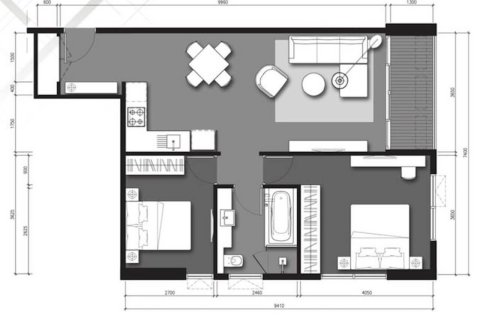 Кондоминиум  с 2 спальнями в Бангкок, Таиланд №475 10