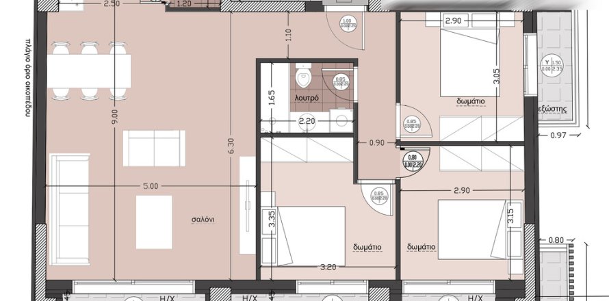 3 chambres Appartement à Thessaloniki, Greece No. 107647