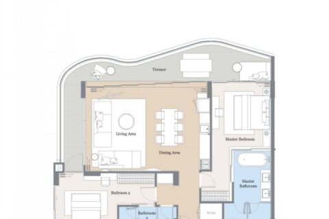 Кондоминиум  с 2 спальнями в Банг Тао, Таиланд №1701 13