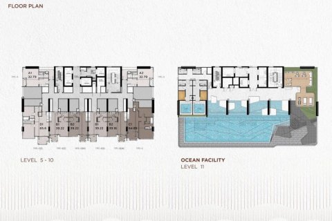 Кондоминиум с 2 спальнями в Пляж Джомтьен, Таиланд №1189 6