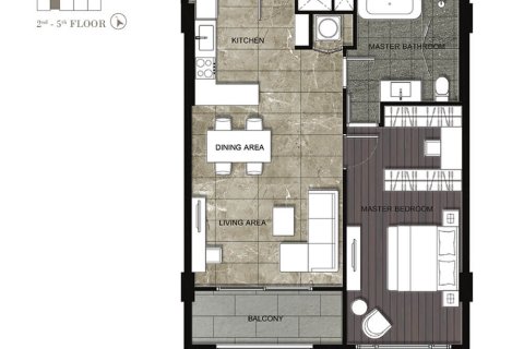 Кондоминиум  с 1 спальней в Бангкок, Таиланд №315 6