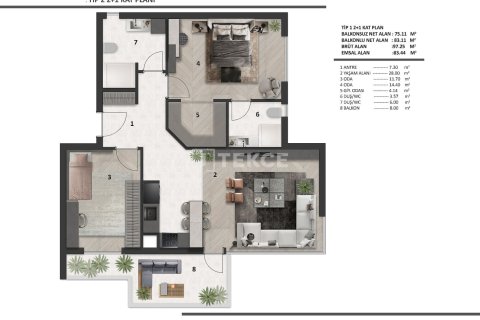 2 chambres Appartement à Aksu, Turkey No. 16498 15