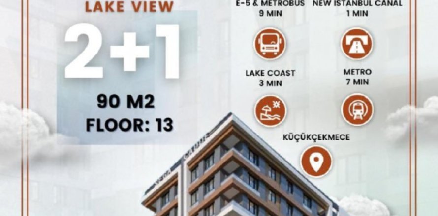 2 bedrooms Apartment in Küçükçekmece, Turkey No. 15005