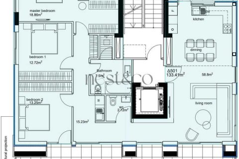 Пентхаус с 3 спальнями в Лимассол, Кипр №72240 6