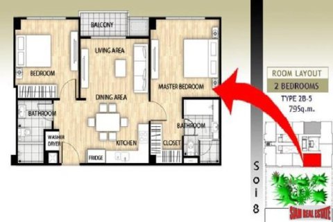 2 bedrooms Apartment in Bangkok, Thailand No. 96208 3