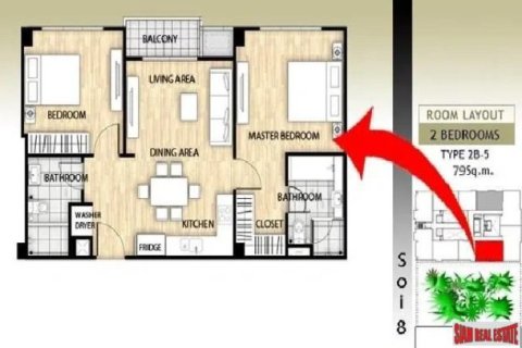 2 bedrooms Apartment in Bangkok, Thailand No. 96208 2