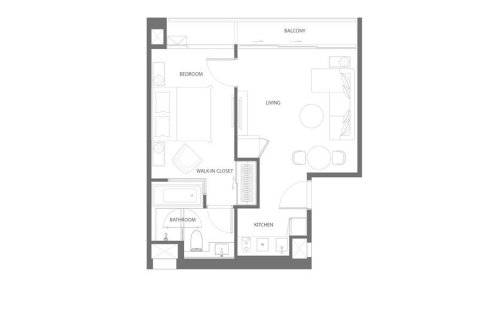 Кондоминиум  с 1 спальней в Бангкок, Таиланд №98310 2