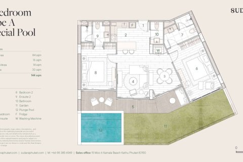 Кондоминиум  с 3 спальнями в Банг Тао, Таиланд №1669 10