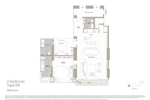 Кондоминиум  с 2 спальнями в Бангкок, Таиланд №2110 6