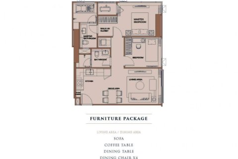 Кондоминиум  с 2 спальнями в Бангкок, Таиланд №92490 5