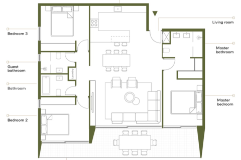 3 dormitorios Apartment en Germasogeia, Cyprus No. 32496 2