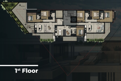 Пентхаус с 3 спальнями в Агиос Афанасиос, Кипр №73129 6