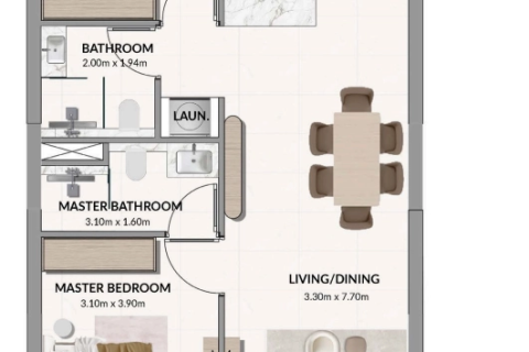 Квартира с 2 спальнями в Кантхо , Вьетнам №92016 15