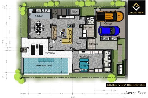 Вилла с 3 спальнями в Пляж Лаян, Таиланд №2132 18