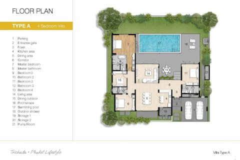 Вилла с 4 спальнями в Пхукет, Таиланд №1697 10