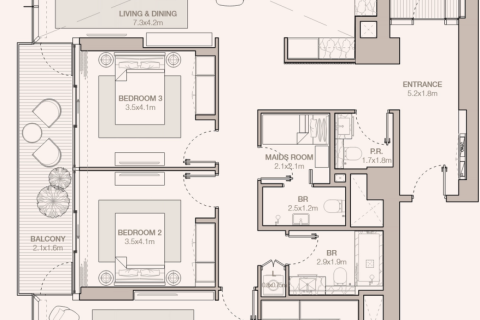 Квартира с 3 спальнями в Тханьсуан, Вьетнам №89161 26
