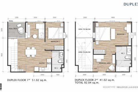 Кондоминиум  с 2 спальнями в Пляж Лаян, Таиланд №1115 2