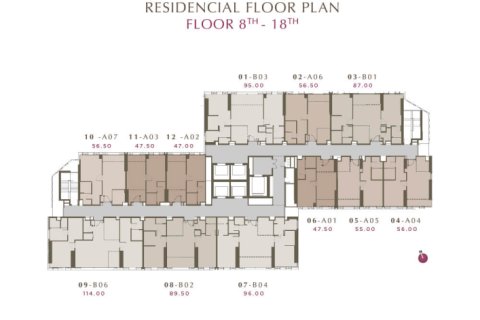 Кондоминиум  с 2 спальнями в Бангкок, Таиланд №292 16