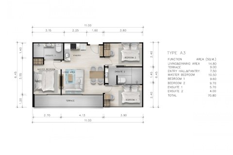 Дом с 3 спальнями в Пляж Януи, Таиланд №202 26