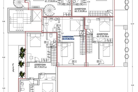 Дуплекс с 2 спальнями в Пирей, Греция №109449 3