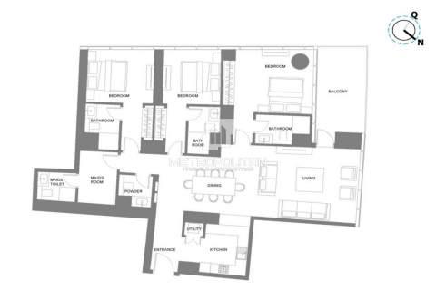 Квартира с 3 спальнями в Мидык, Вьетнам №94123 11