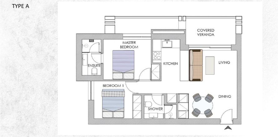 Квартира с 2 спальнями в Мосхатон, Греция №54713