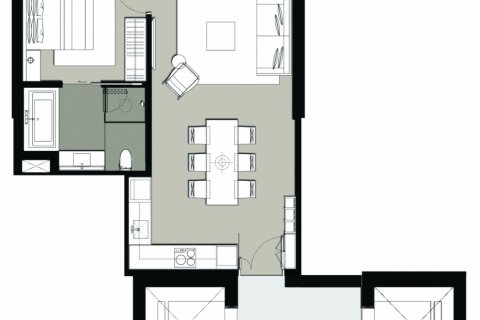 Кондоминиум  с 1 спальней в Бангкок, Таиланд №320 3