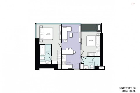 Кондоминиум  с 2 спальнями в Бангкок, Таиланд №98288 7