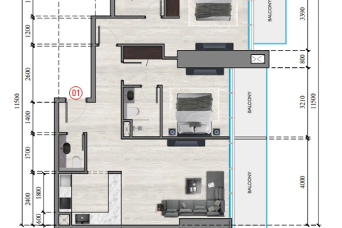 2 dormitorios Apartment en Can Tho, Vietnam No. 89404 2