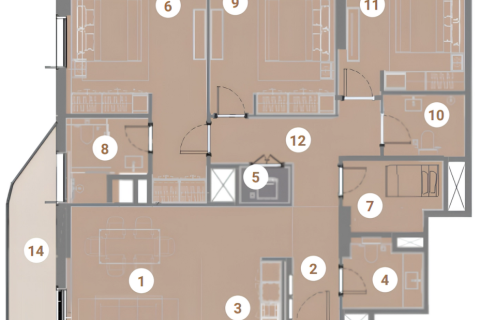 Квартира с 3 спальнями в Ve An, Вьетнам №88823 6