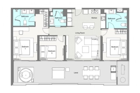 Кондоминиум с 3 спальнями в Пляж Лаян, Таиланд №328 2