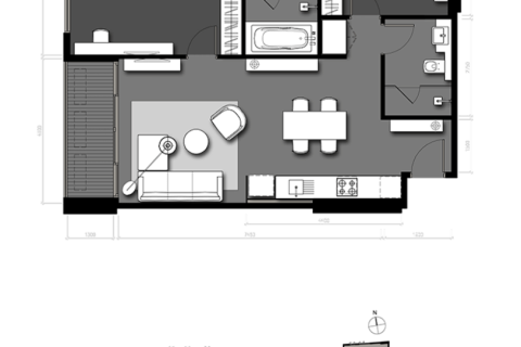 Кондоминиум  с 2 спальнями в Бангкок, Таиланд №98330 3