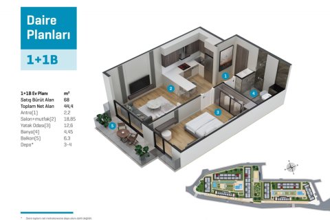 Квартира с 1 спальней в Kien Thuy, Вьетнам №13518 2