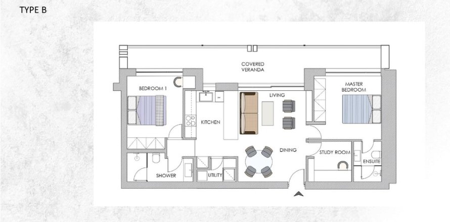 Квартира с 2 спальнями в Мосхатон, Греция №54712