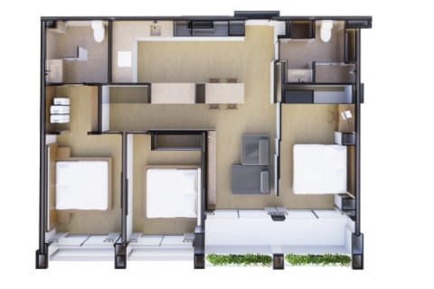 Кондоминиум  с 3 спальнями в Пляж Лаян, Таиланд №1882 12