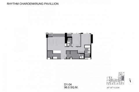 Кондоминиум  с 2 спальнями в Бангкок, Таиланд №98290 3